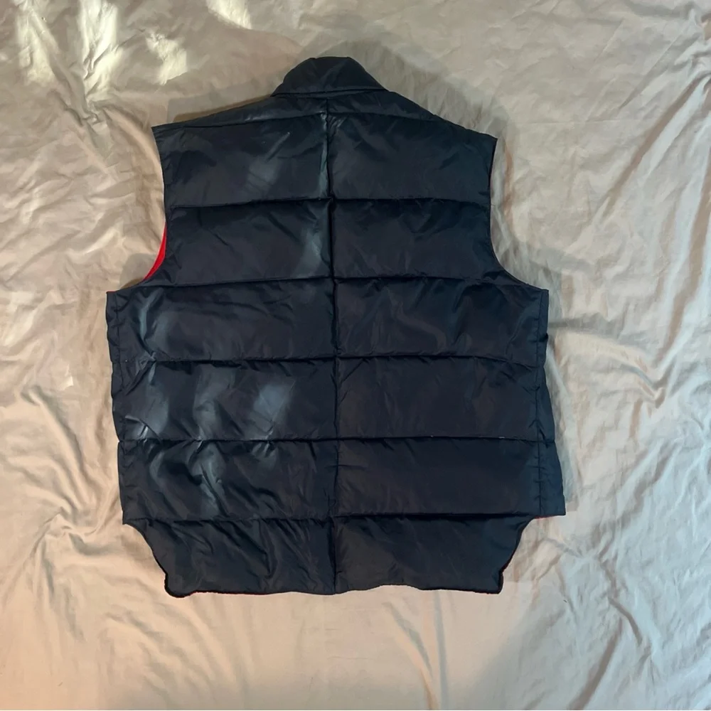 Vintage Navy Blue and Red Reversible Puffer Vest - Picture 3 of 5